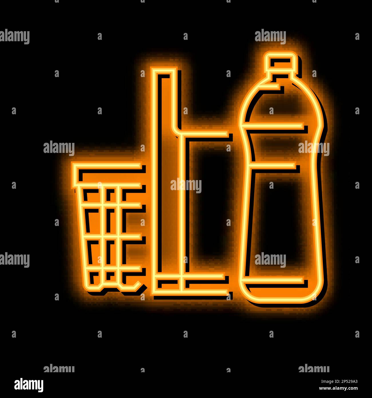 polyethylene thermoplastic neon glow icon illustration Stock Vector