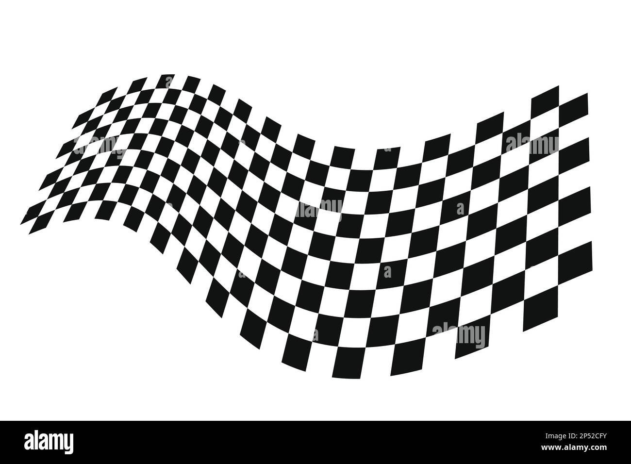 Black and white checkered wavy surface. Vector background Stock Vector