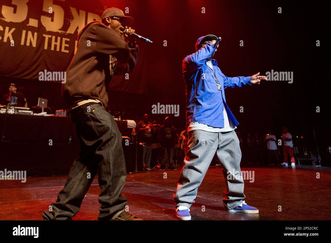 Daz Dillinger (R) and Kurupt of Tha Dogg Pound perform on stage