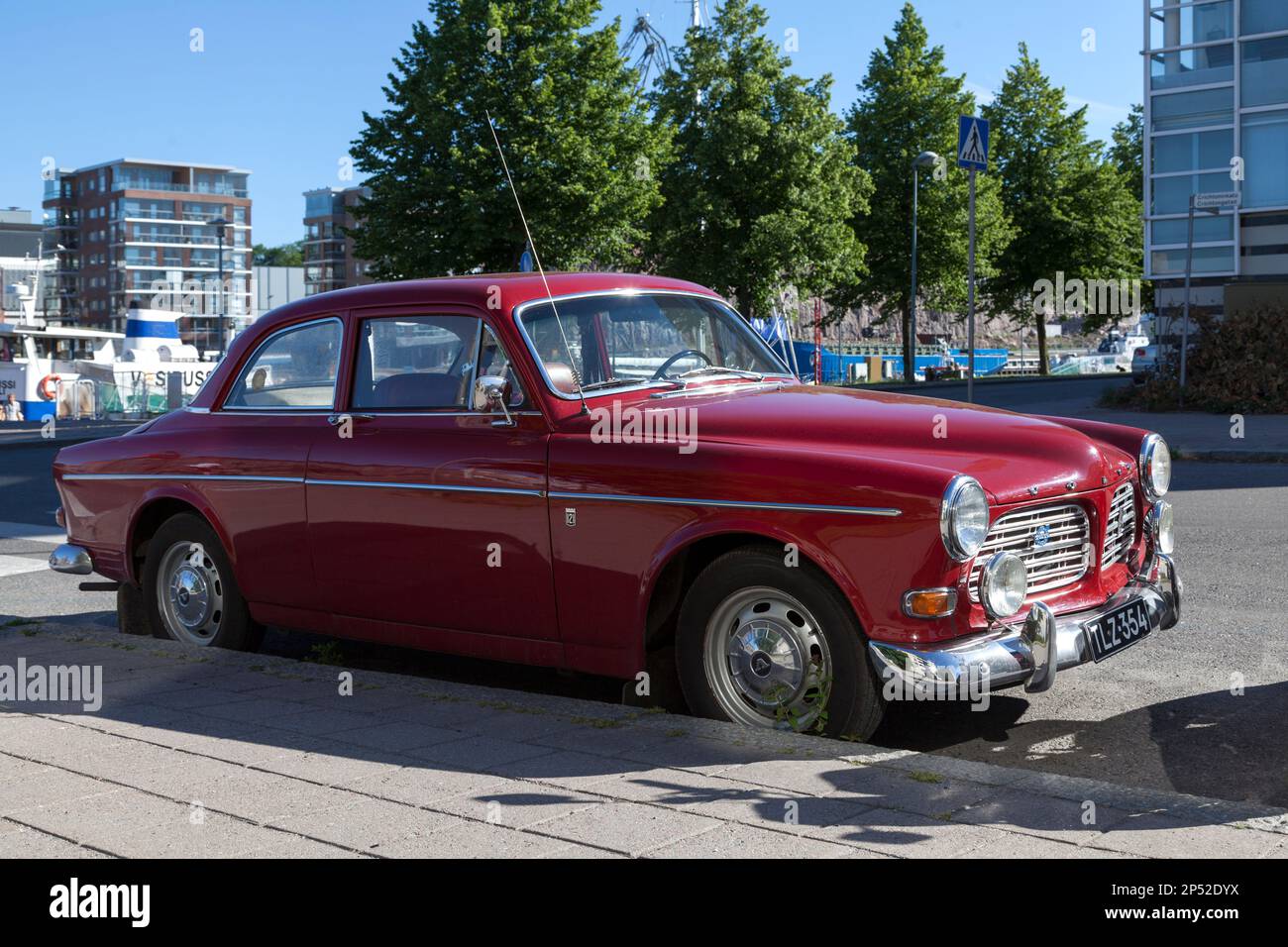 Turku, Finland - June 21 2019: The Volvo Amazon was a mid-sized car manufactured and marketed by Volvo Cars from 1956 to 1970. Stock Photo
