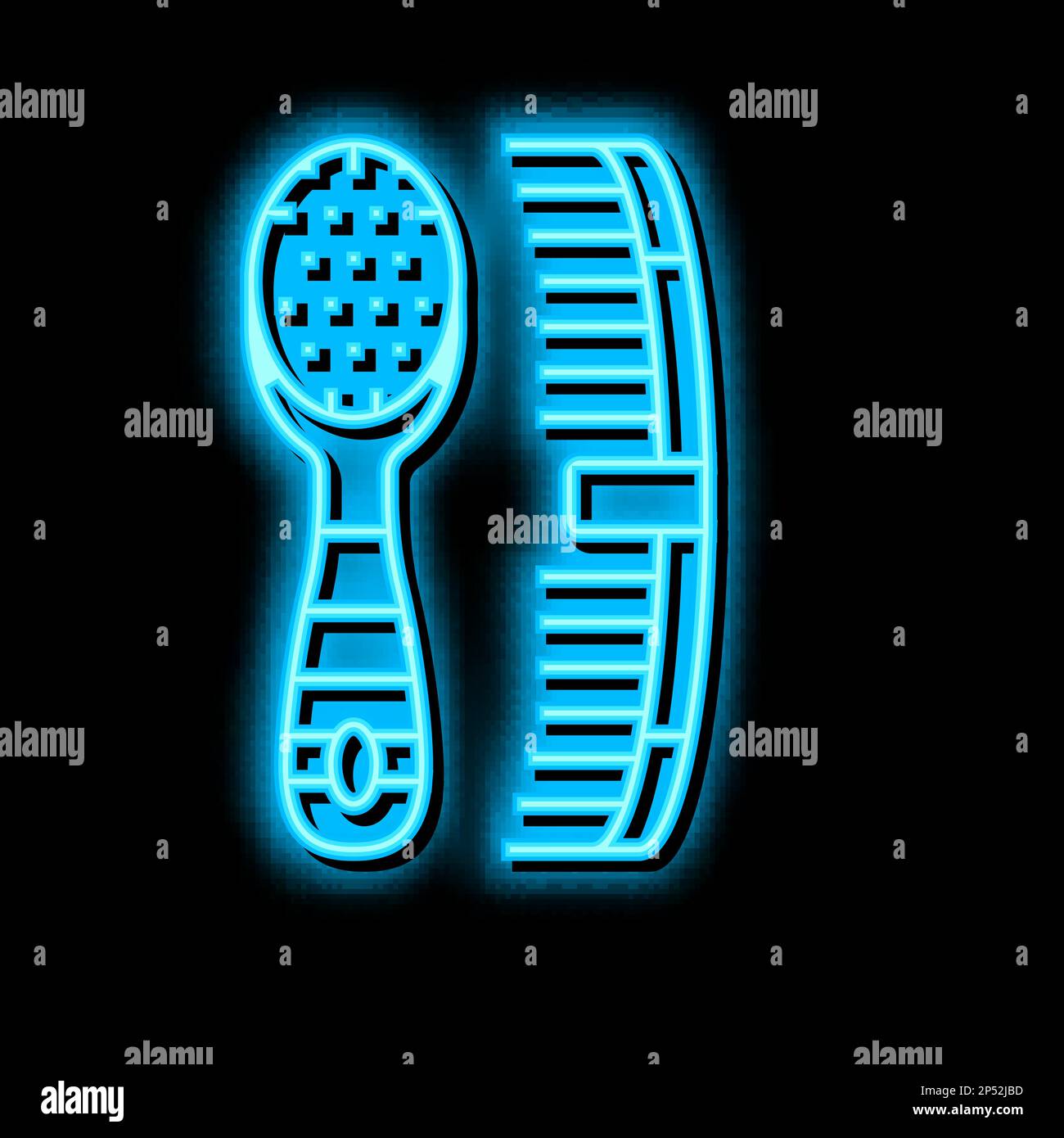 comb and brush accessories neon glow icon illustration Stock Vector ...