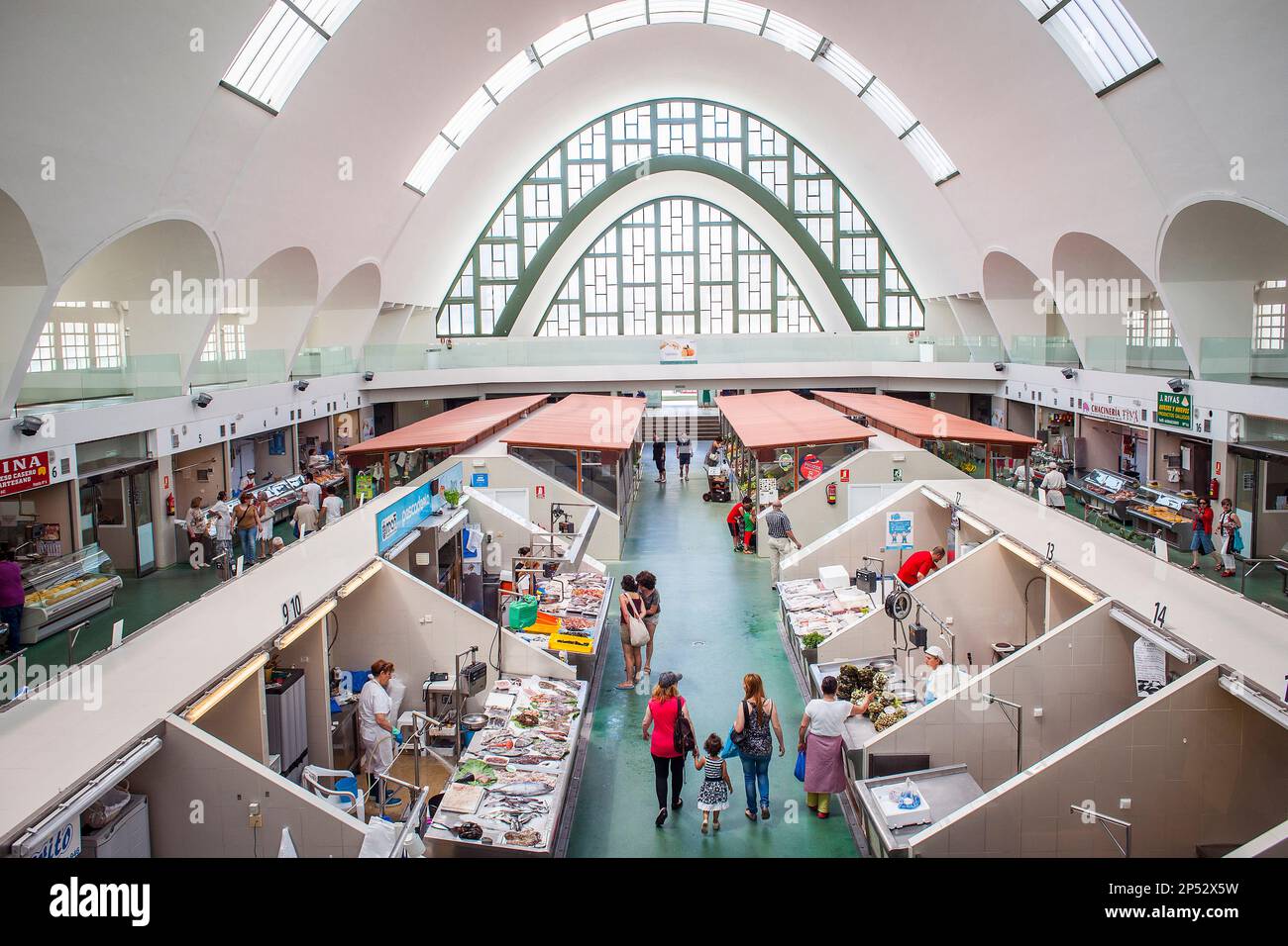 Seafood and fish in `Mercado de la Plaza de San Agustin´, Coruña city ...