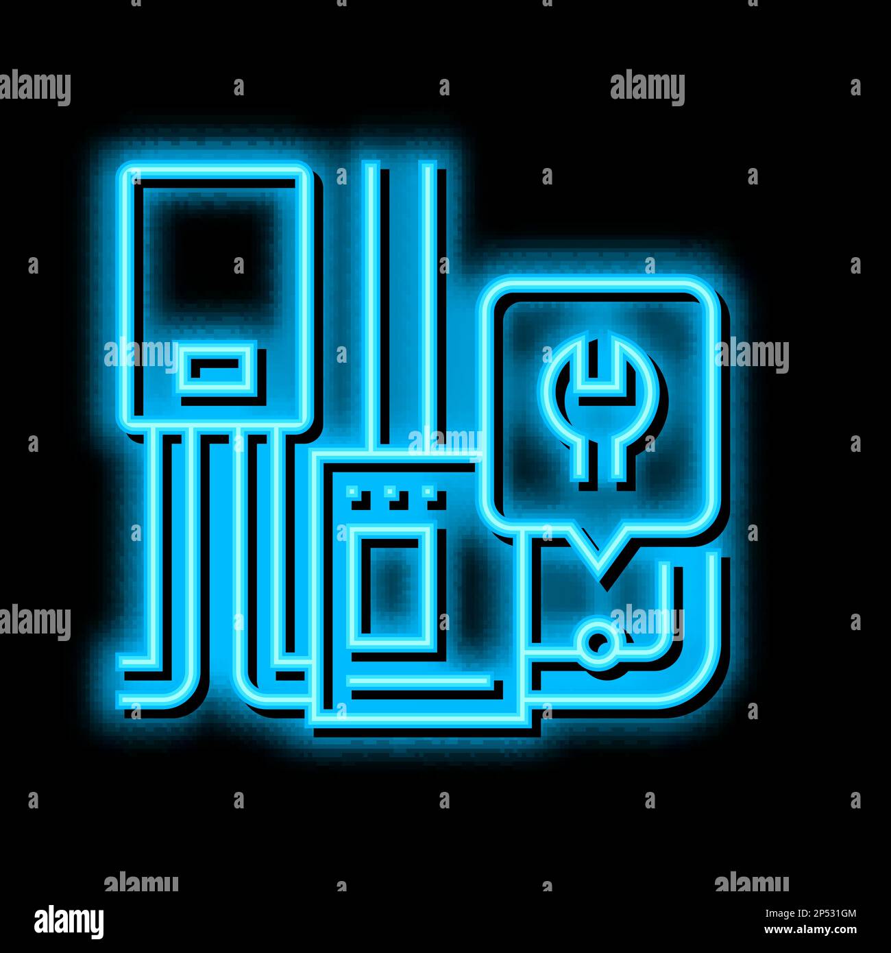 furnace repair neon glow icon illustration Stock Vector Image & Art - Alamy