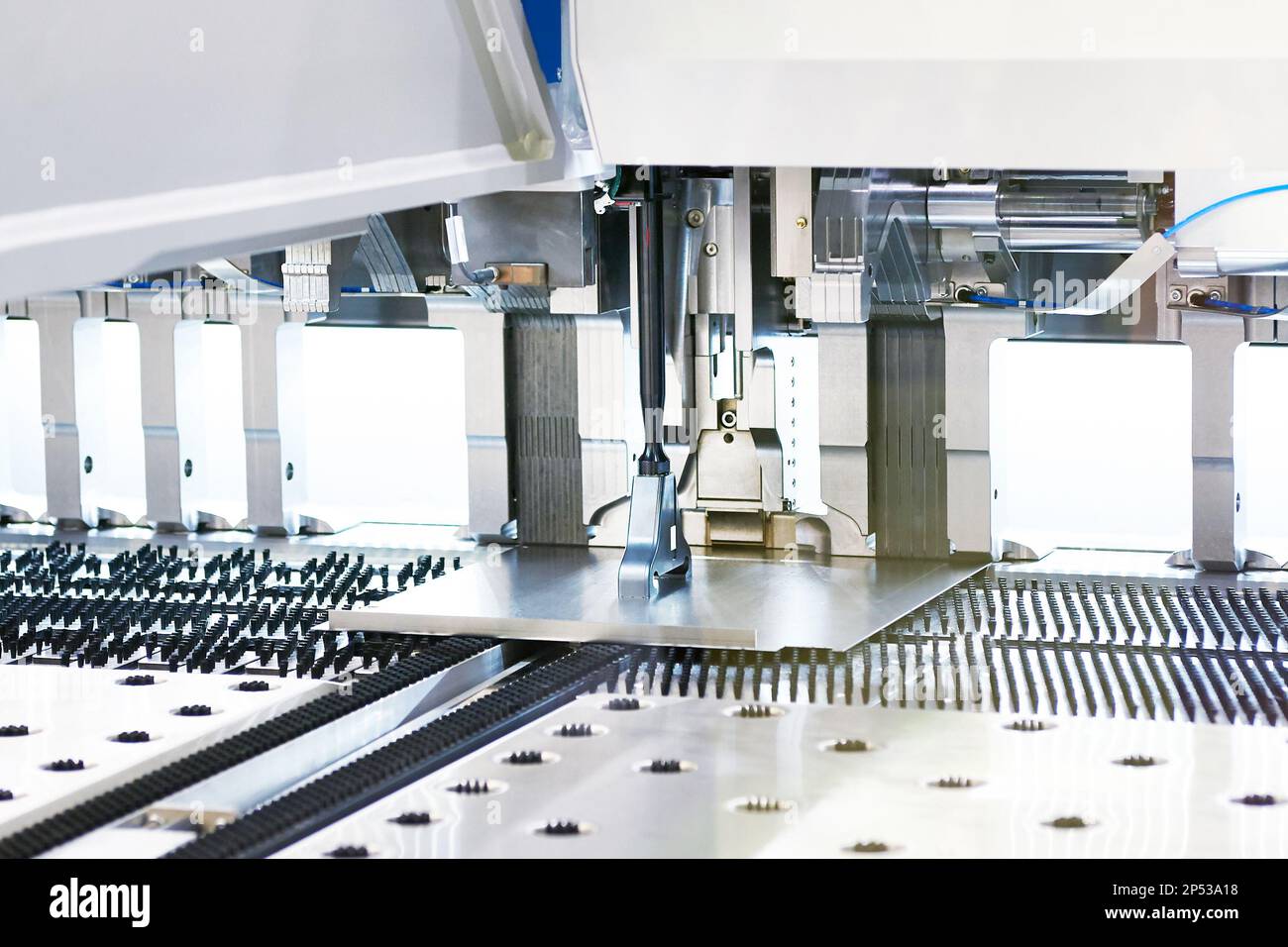 Modern metal bending machine for metal sheets Stock Photo