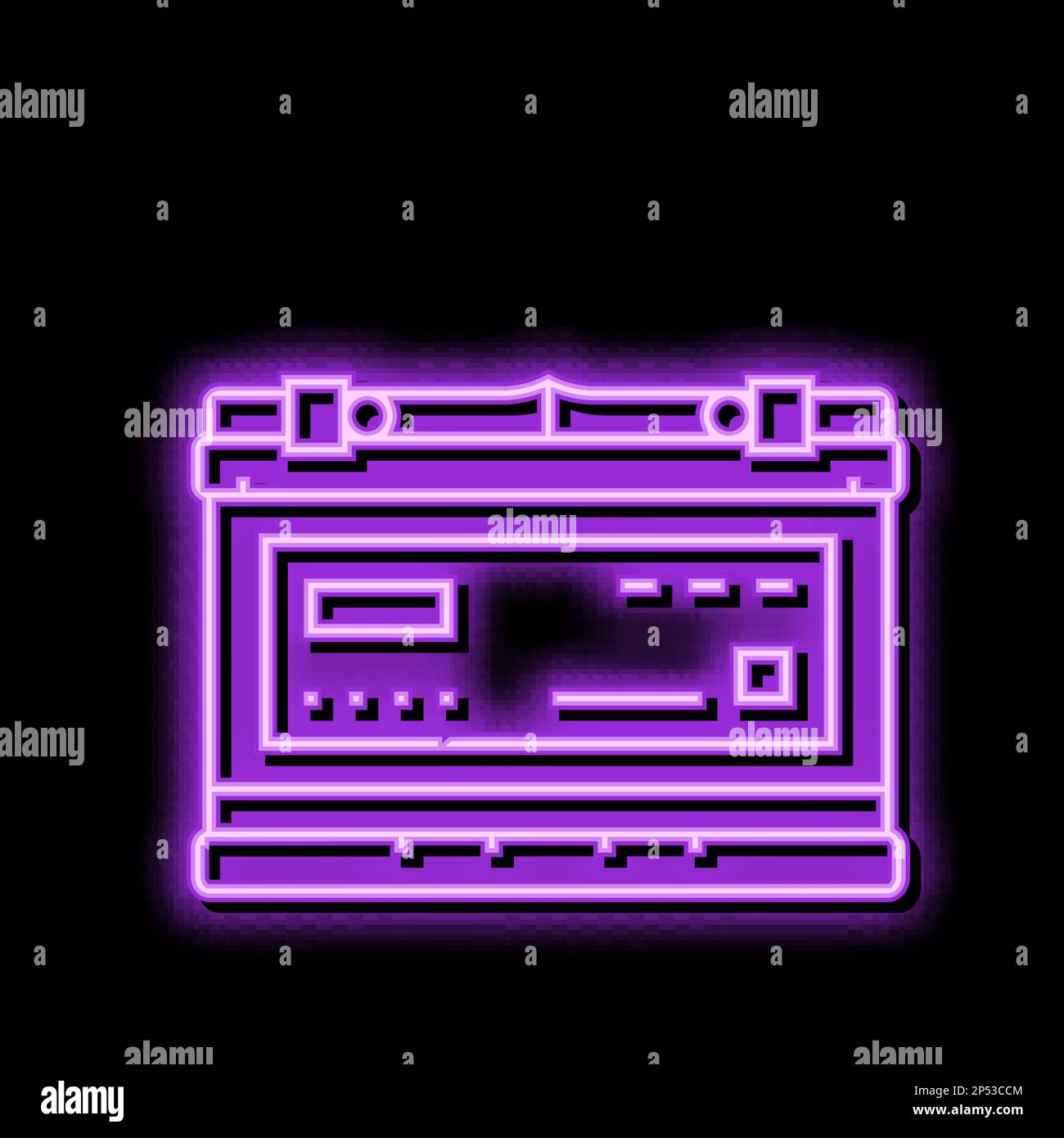 enhanced flooded battery efb neon glow icon illustration Stock Vector