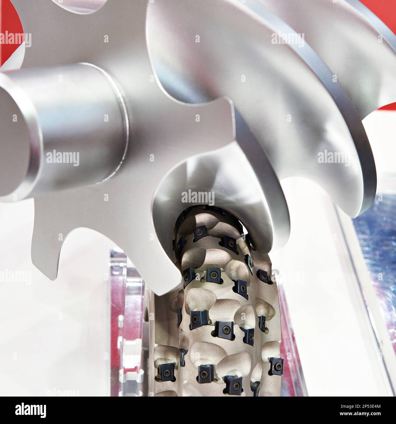 Mill for processing a screw rotor Stock Photo - Alamy