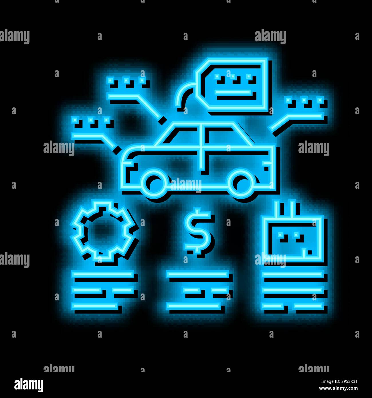 appraise car neon glow icon illustration Stock Vector Image & Art - Alamy