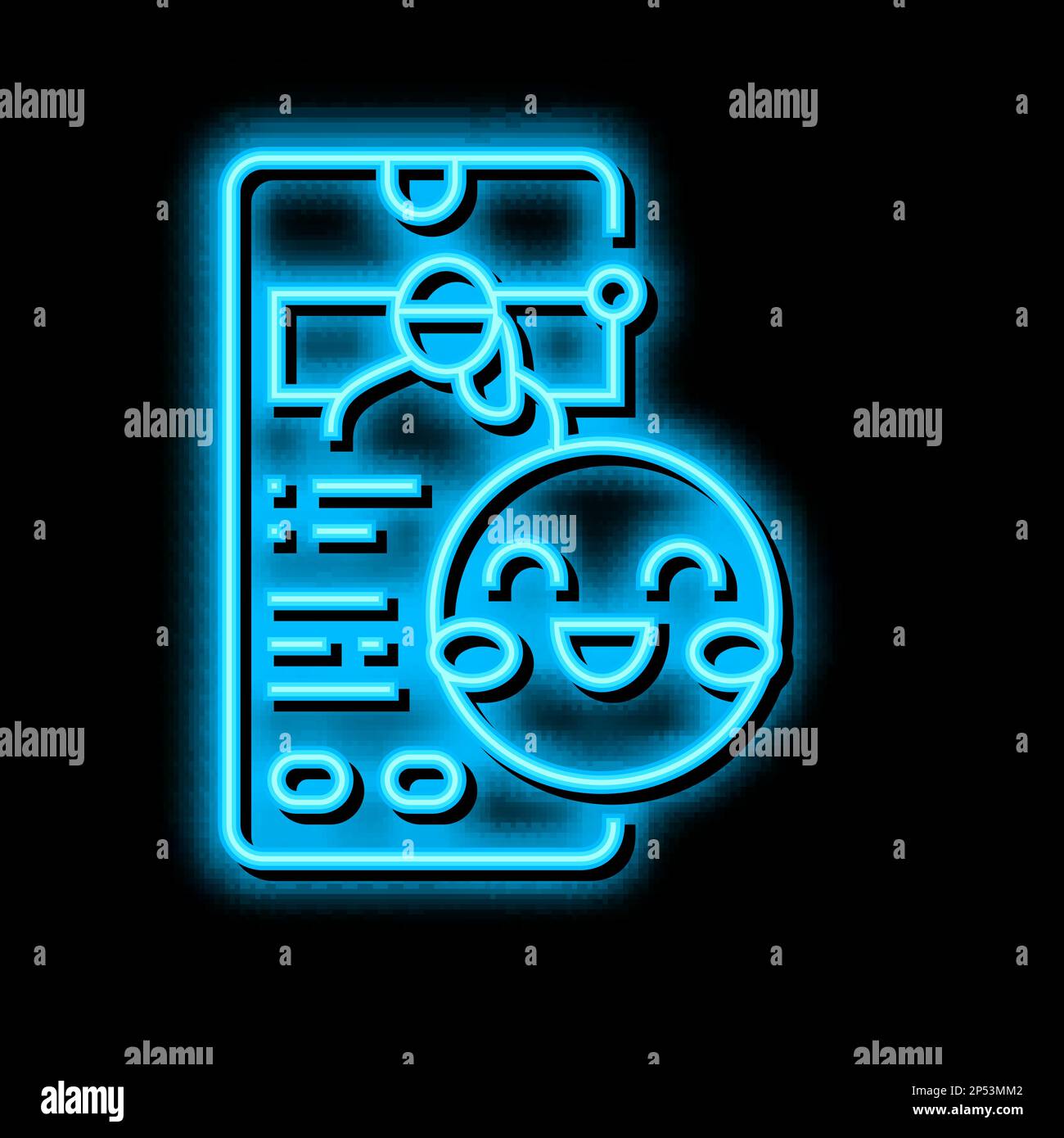 babysitting smartphone app neon glow icon illustration Stock Vector ...