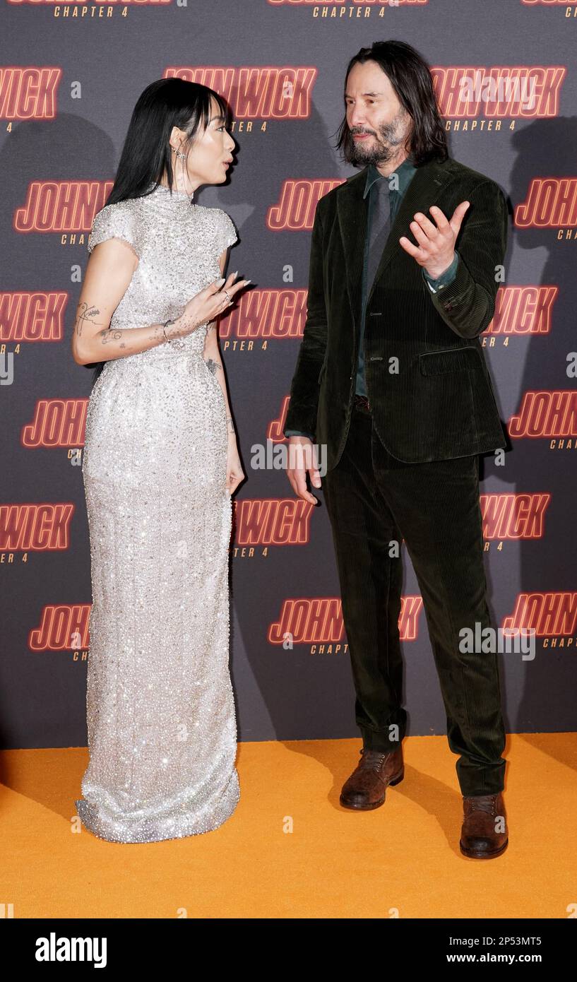 Rina Sawayama (left) and Keanu Reeves attending the gala screening of