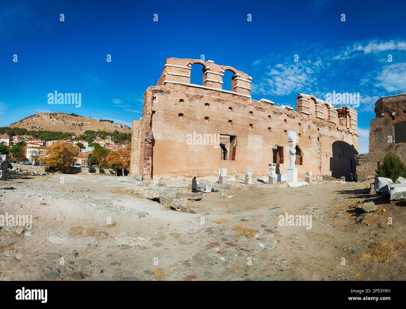 The Red Basilica ruins in Bergama, Turkey. Temple of the Egyptian Gods Stock Photo