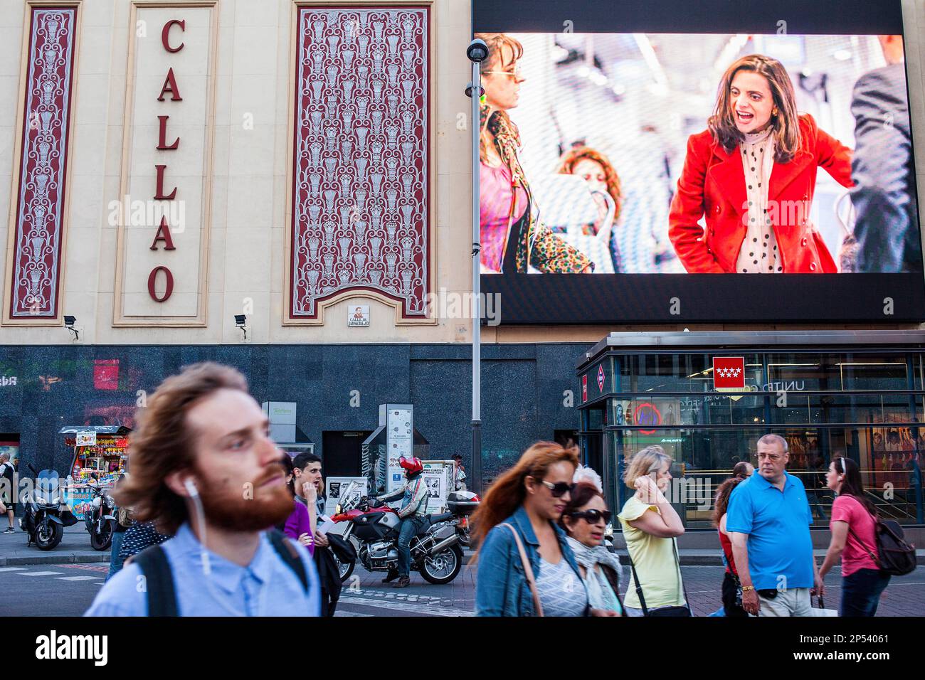 Callao Square at Gran Via street. Madrid, Spain Stock Photo