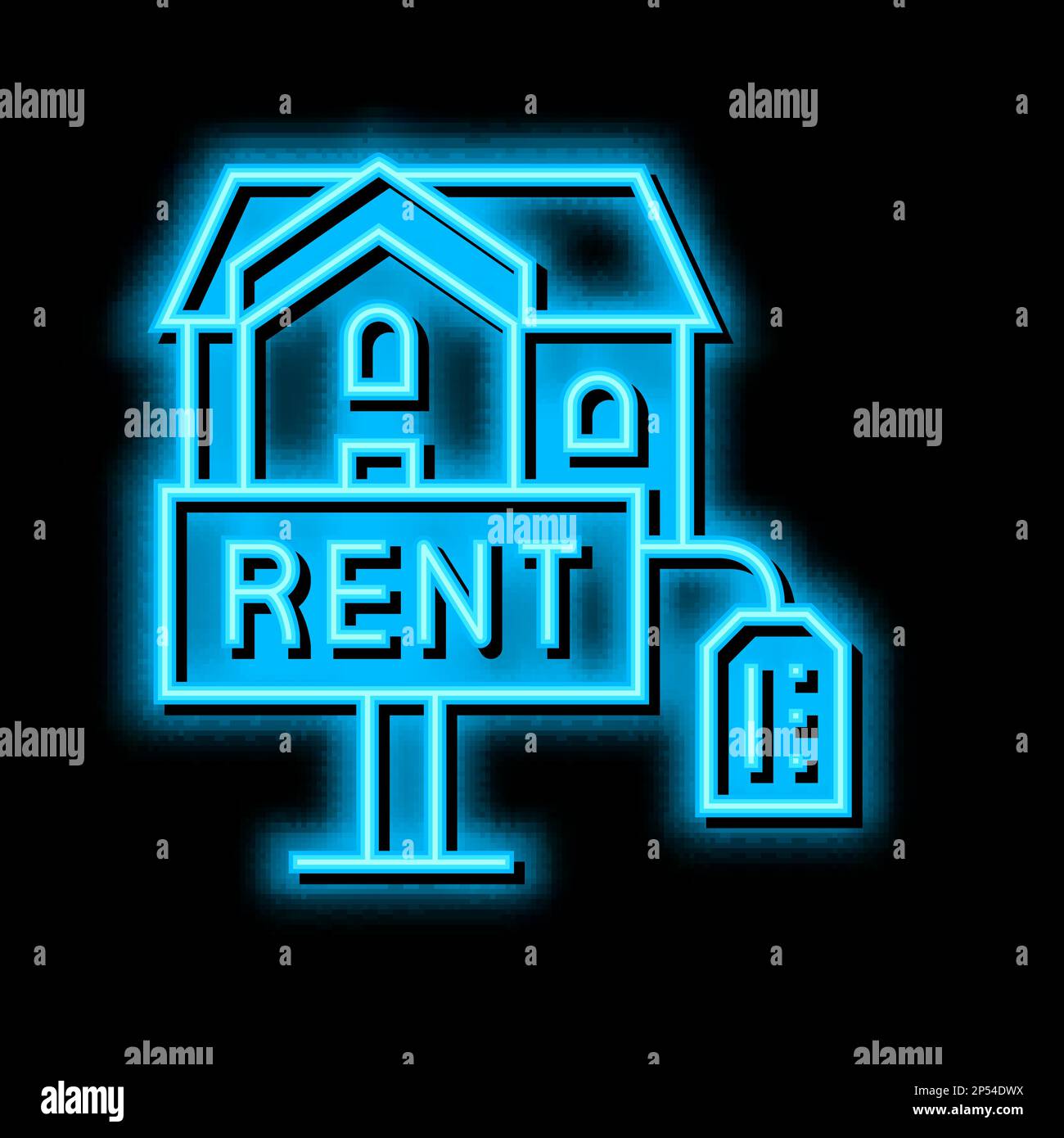 house rent neon glow icon illustration Stock Vector Image & Art - Alamy