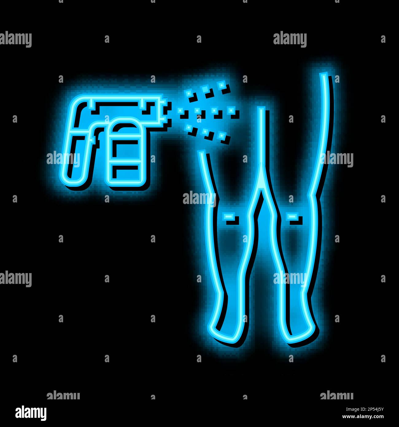 leg tan paint neon glow icon illustration Stock Vector