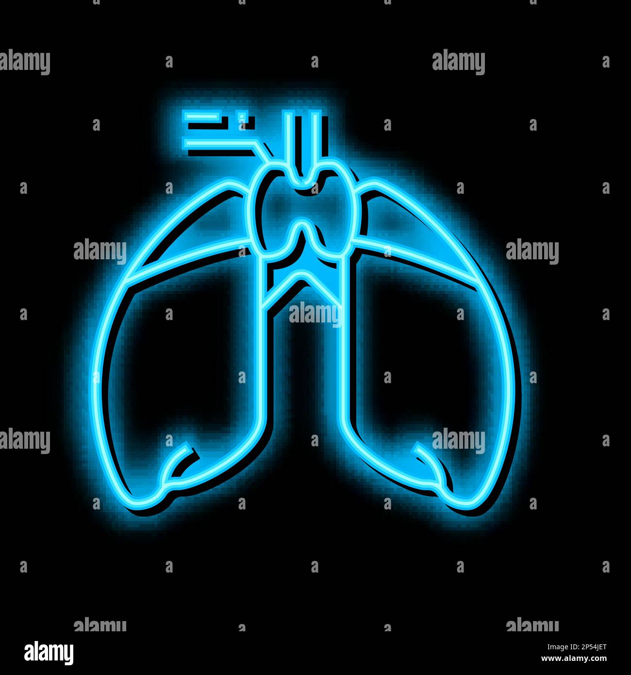 thymus endocrinology neon glow icon illustration Stock Vector Image