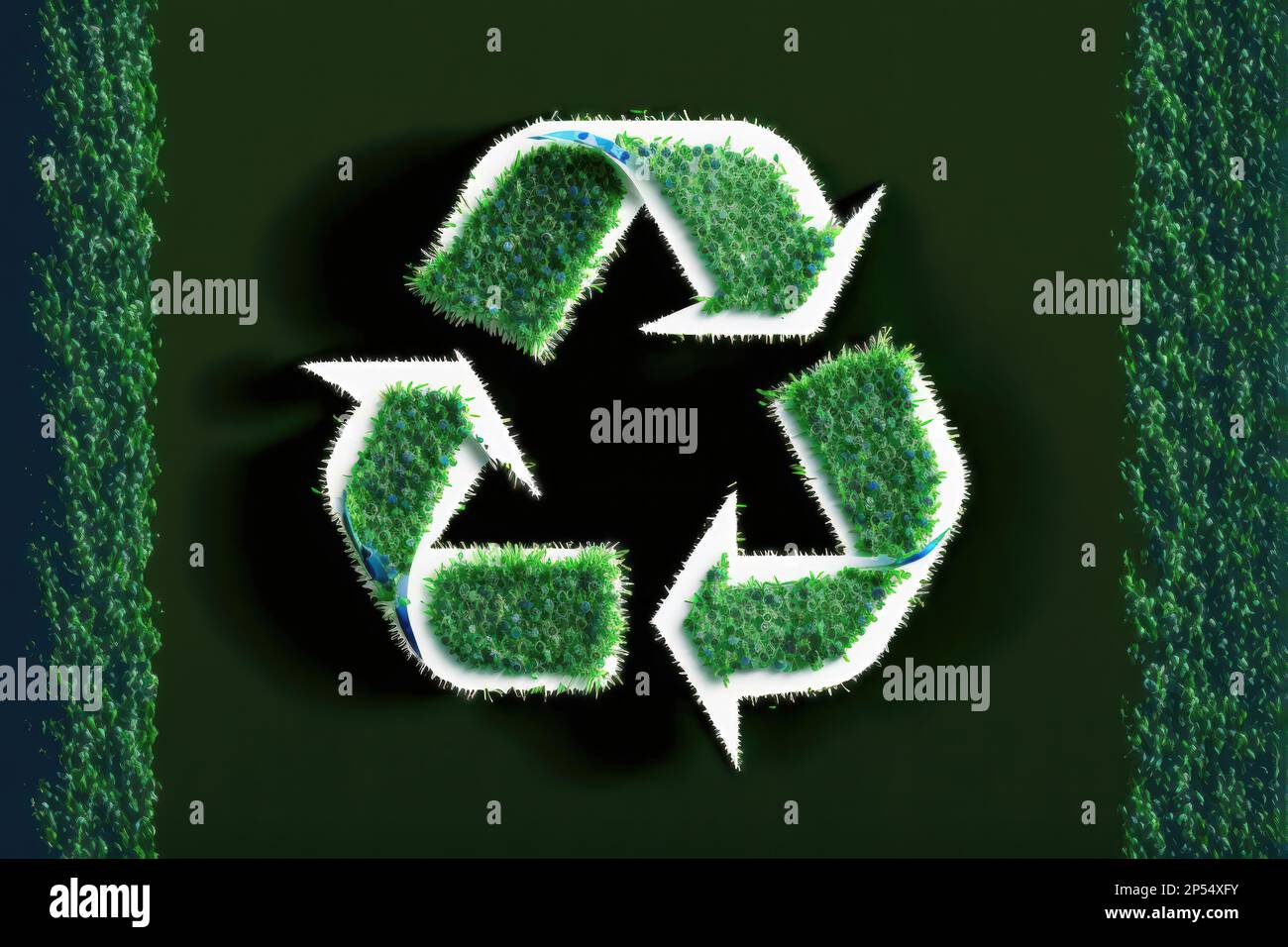 an recycle symbol made from an infinite number of plastic bottles is a