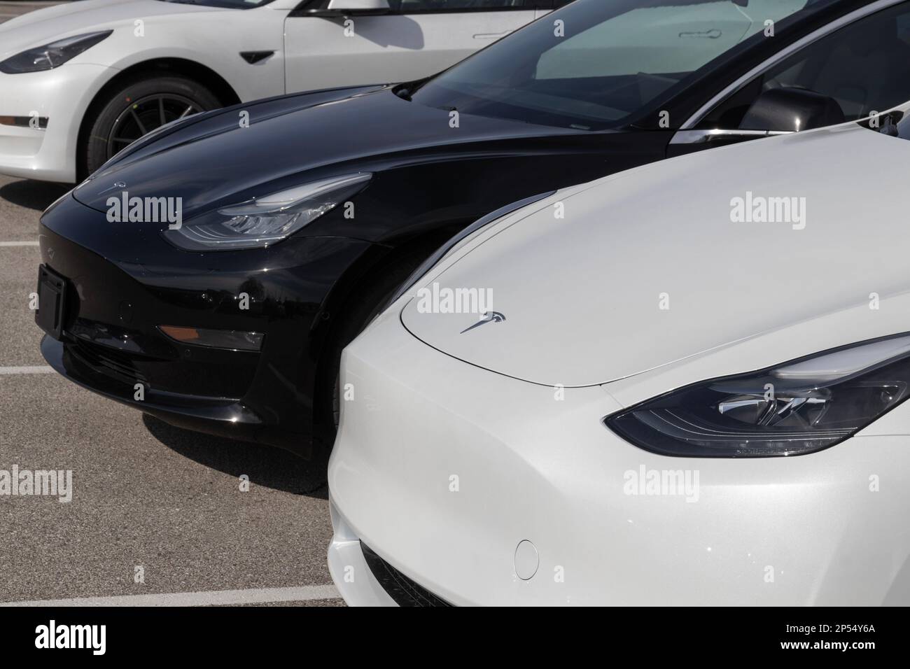 Indianapolis Circa March 2023 Tesla EV electric vehicles on display