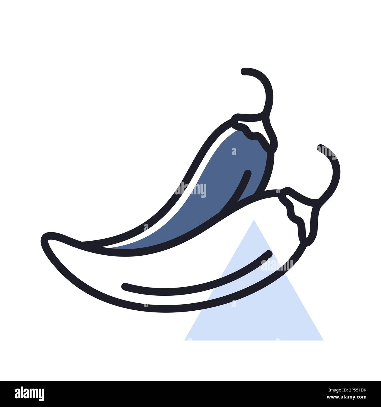 Two chili peppers isolated design vector icon. Vegetable sign. Graph ...