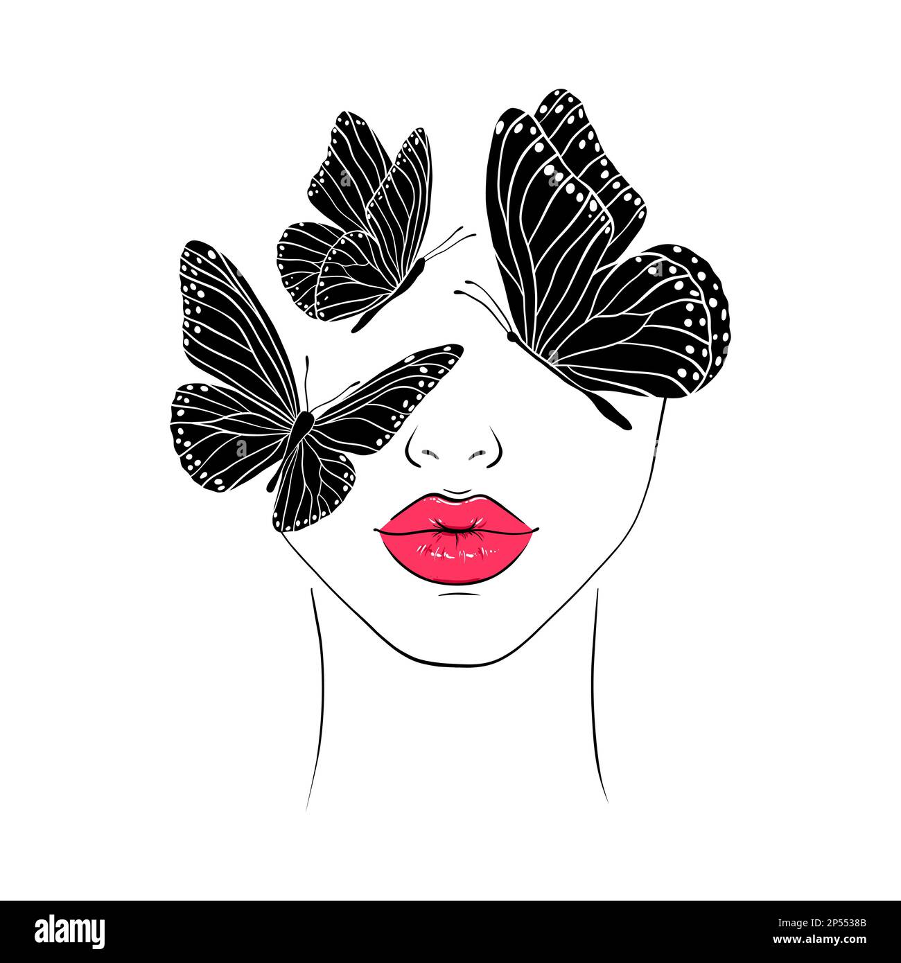Woman face and butterflies Stock Vector Image & Art - Alamy