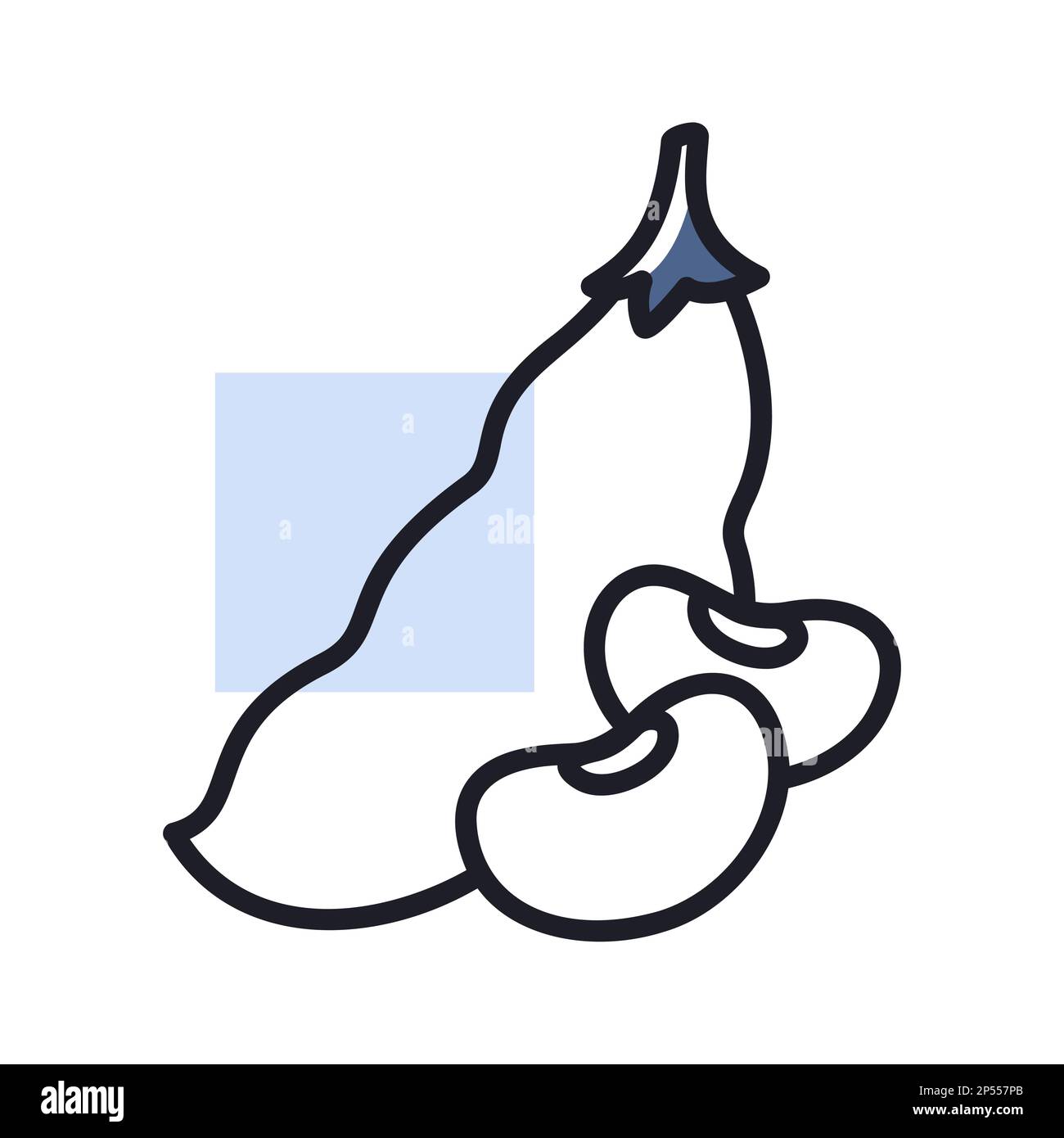 French bean isolated design vector icon. Vegetable sign. Graph symbol for food and drinks web