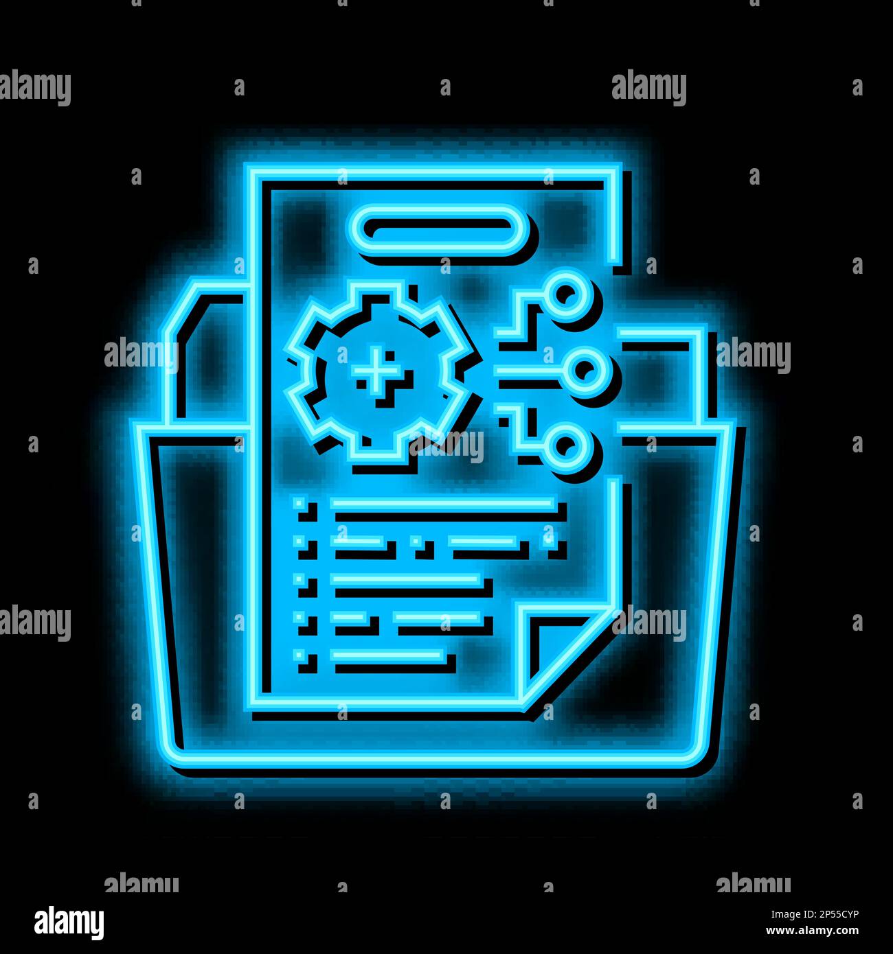 technical information neon glow icon illustration Stock Vector Image ...
