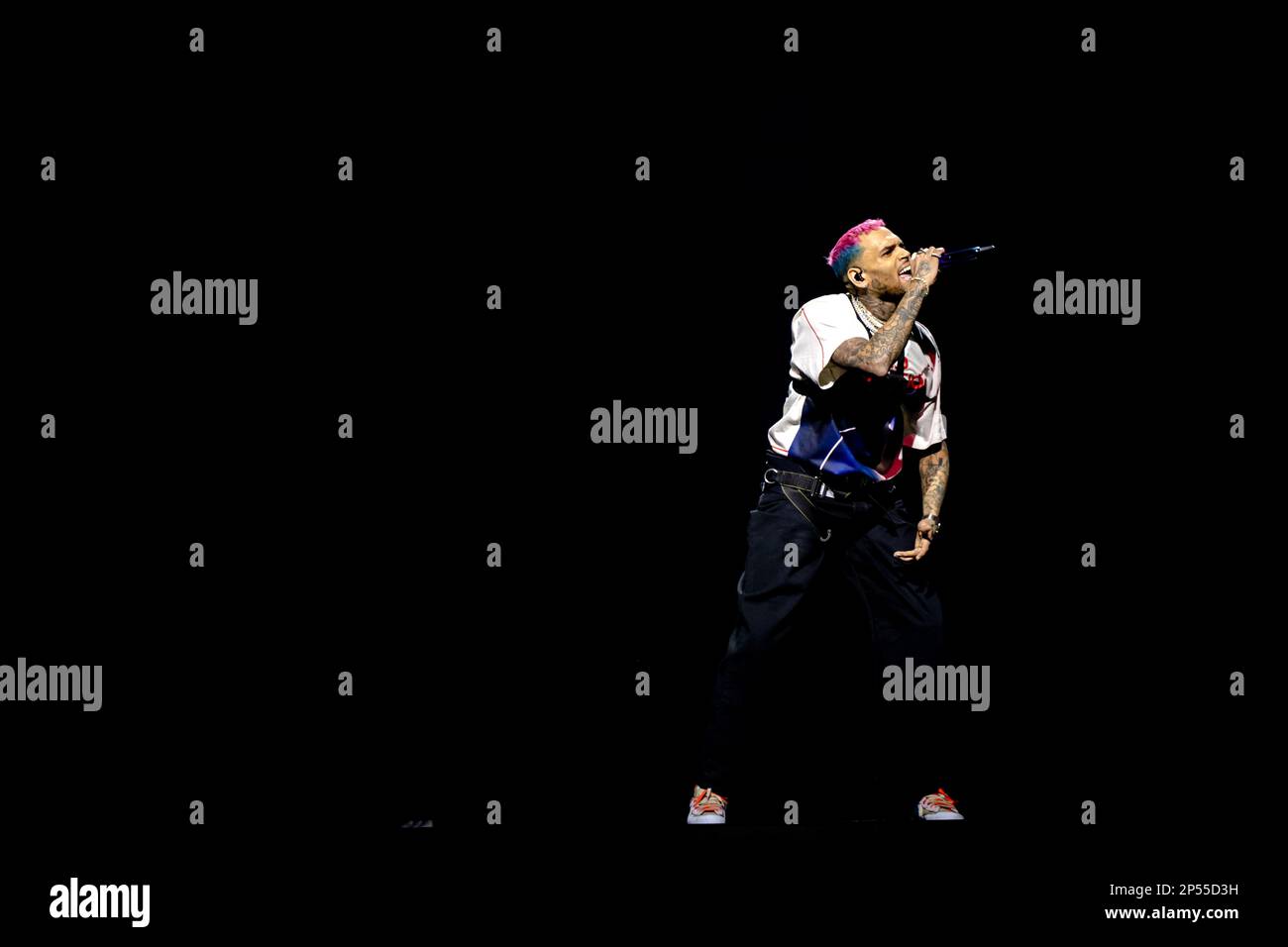 AMSTERDAM 06/03/2023, Chris Brown during a concert in the Ziggo Dome