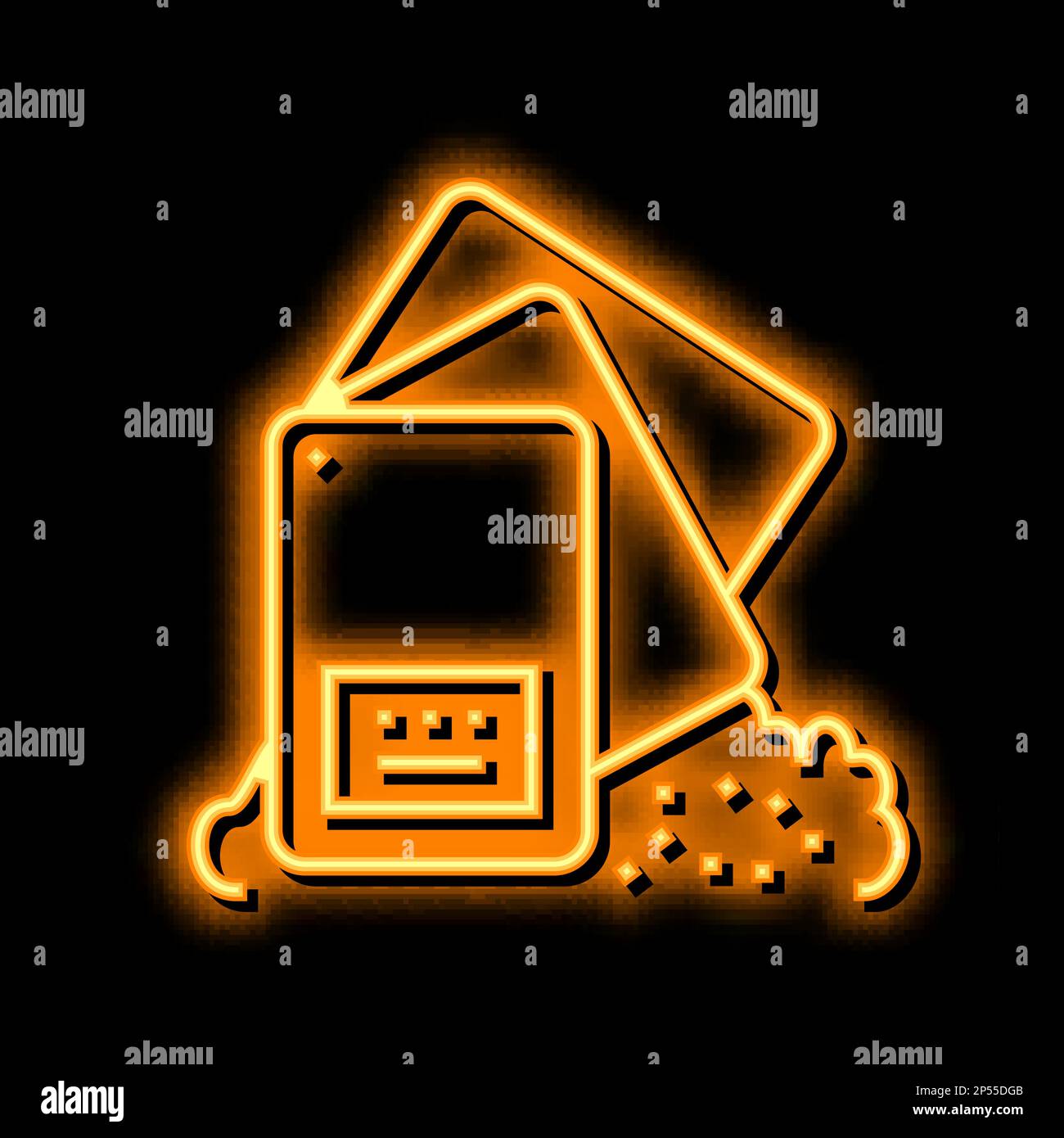polyester resin thermoset neon glow icon illustration Stock Vector