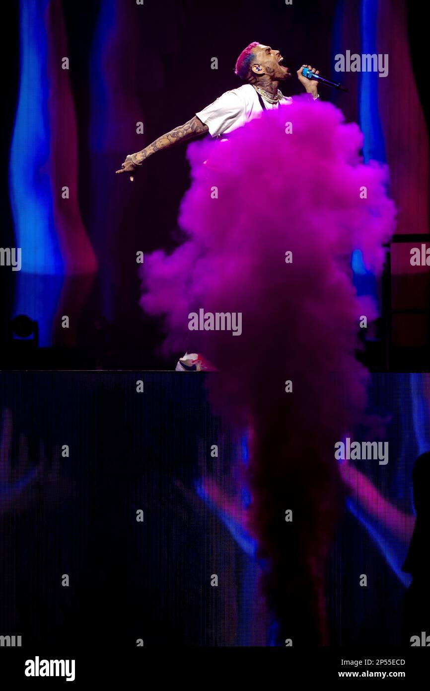 AMSTERDAM 06/03/2023, Chris Brown during a concert in the Ziggo Dome