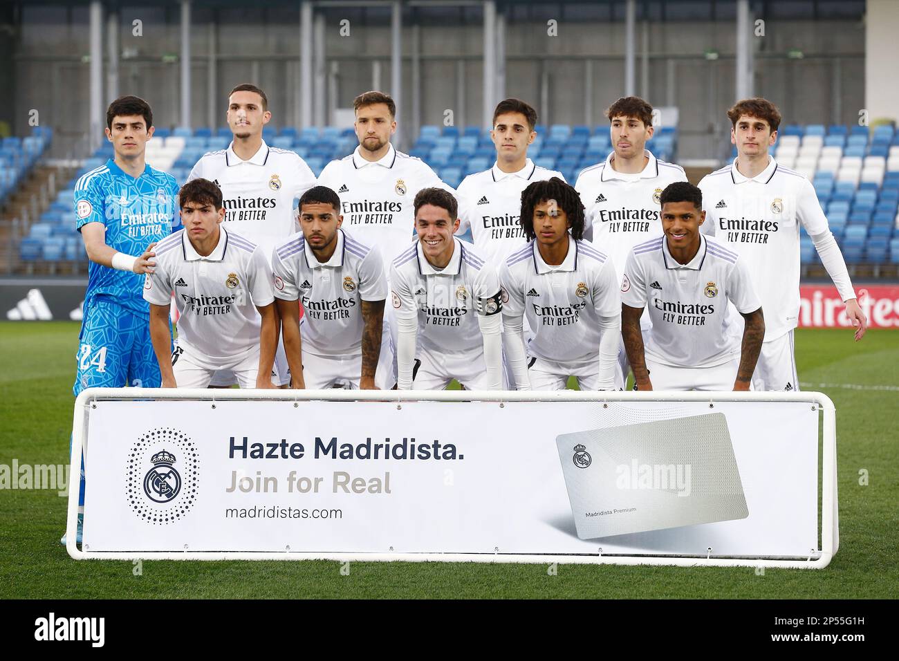 Madrid, Spain. 5th Mar, 2023. Real Madrid Castilla team group lineup (RM Castilla) Football