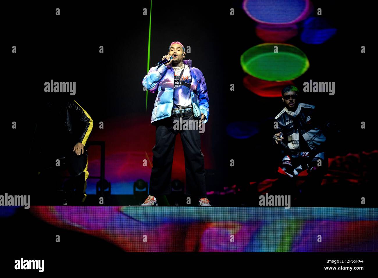 Chris Brown Amsterdam 2023 AMSTERDAM - 06/03/2023, Chris Brown during a concert in the Ziggo Dome. The concert is part of the Under the Influence Tour. ANP SANDER KONING netherlands out - belgium out Stock Photo - Alamy