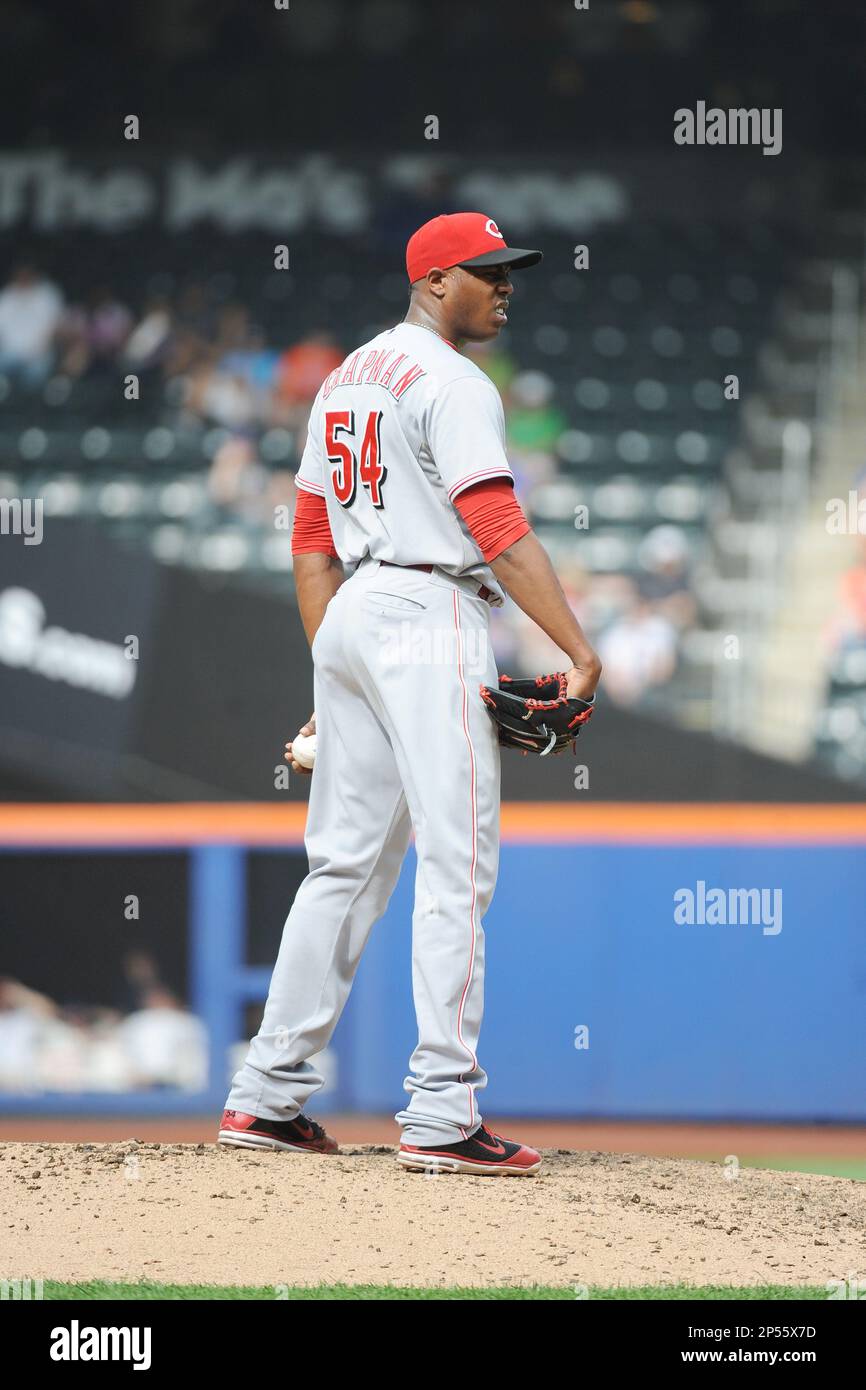 Cincinnati Reds pitcher Aroldis Chapman (54) during game against the New  York Mets at Citi Field in Queens, New York; May 22, 2013. Reds defeated  Mets 7-4. (AP Photo/Tomasso DeRosa Stock Photo - Alamy