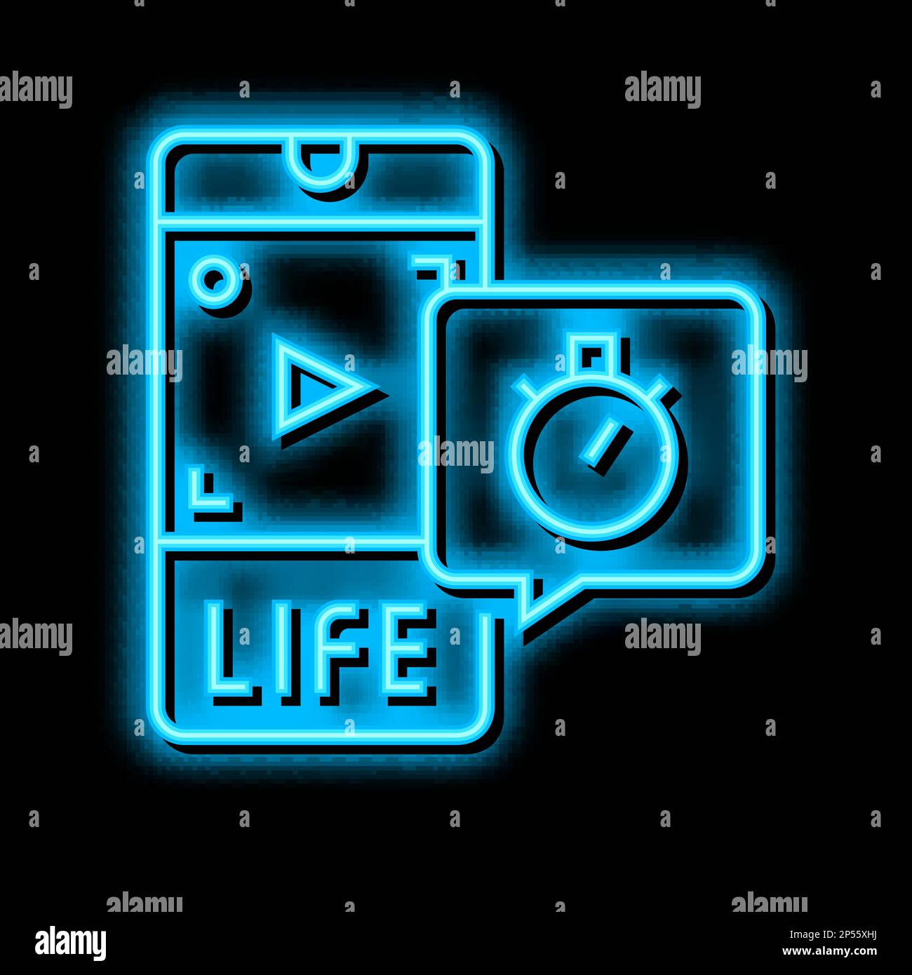 live video ephemeral neon glow icon illustration Stock Vector Image ...
