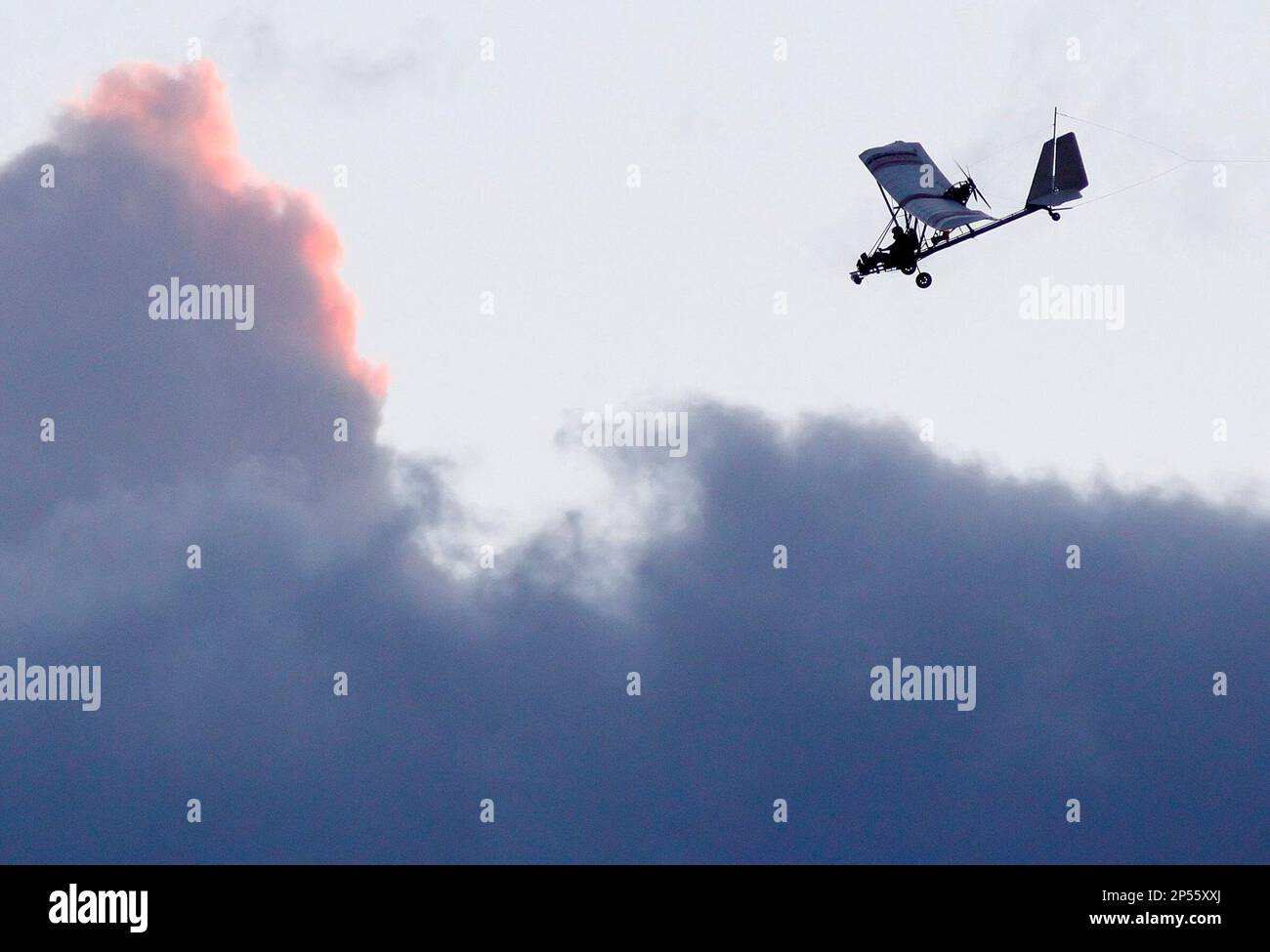 In this Aug. 23, 2013, photo, Pilot Rob Whiting comes in for a landing