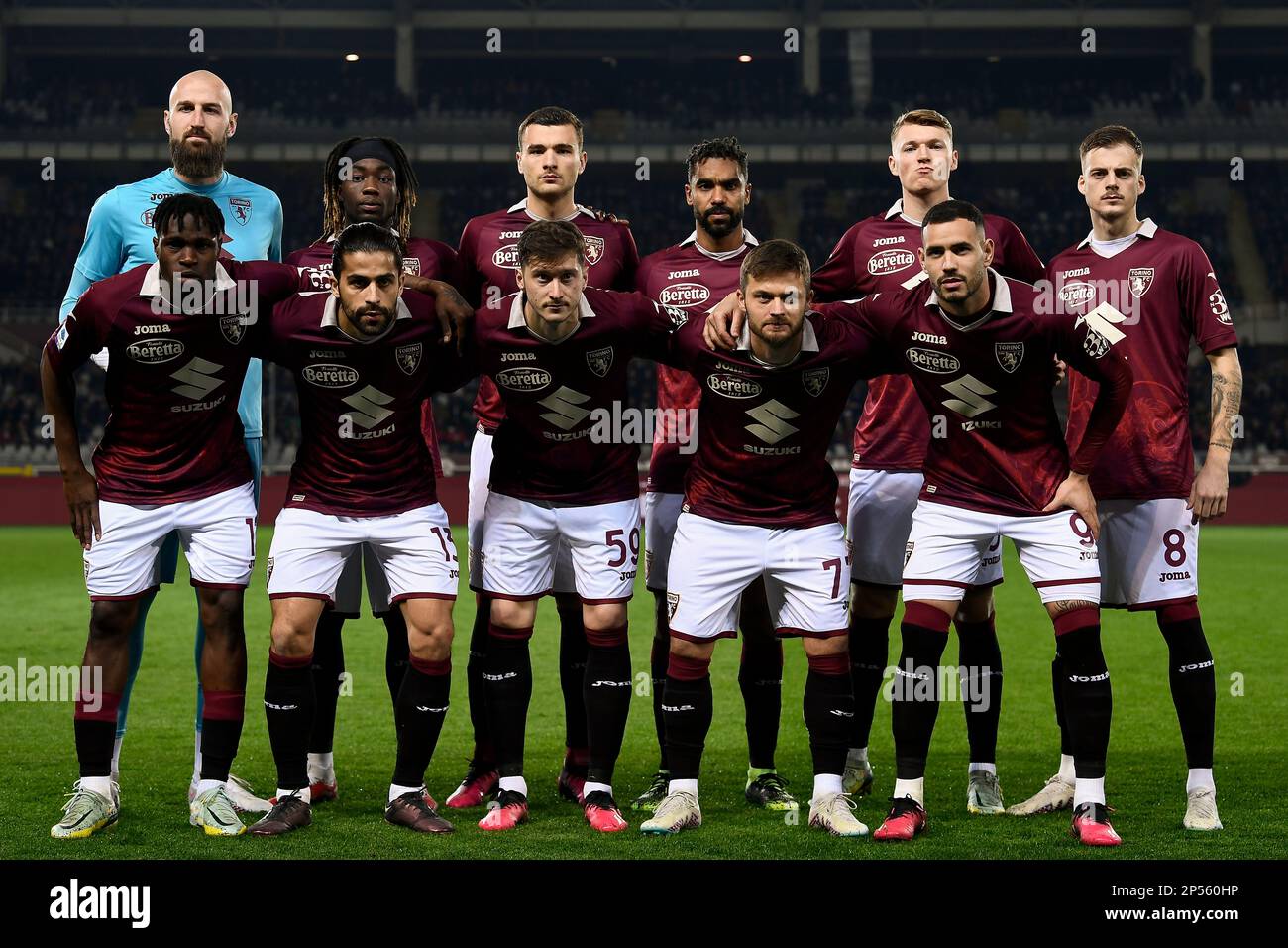 Turin, Italy. 06 March 2023. Players of Torino FC pose for a team photo  prior to the Serie A football match between Torino FC and Bologna FC.  Credit: Nicolò Campo/Alamy Live News