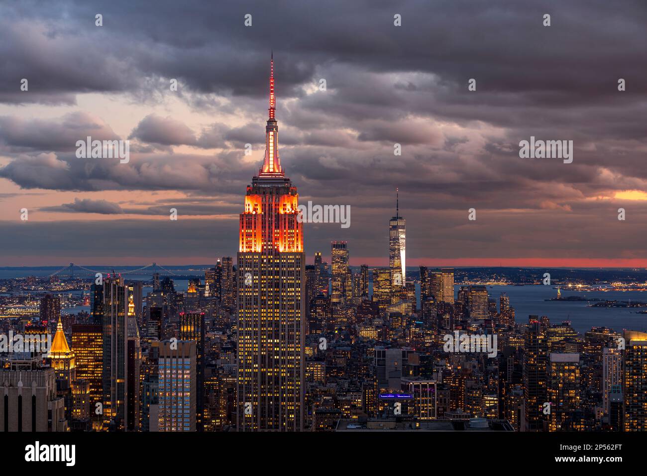 New York, USA - April 26, 2022: New York skyline at the end of sunset Stock Photo