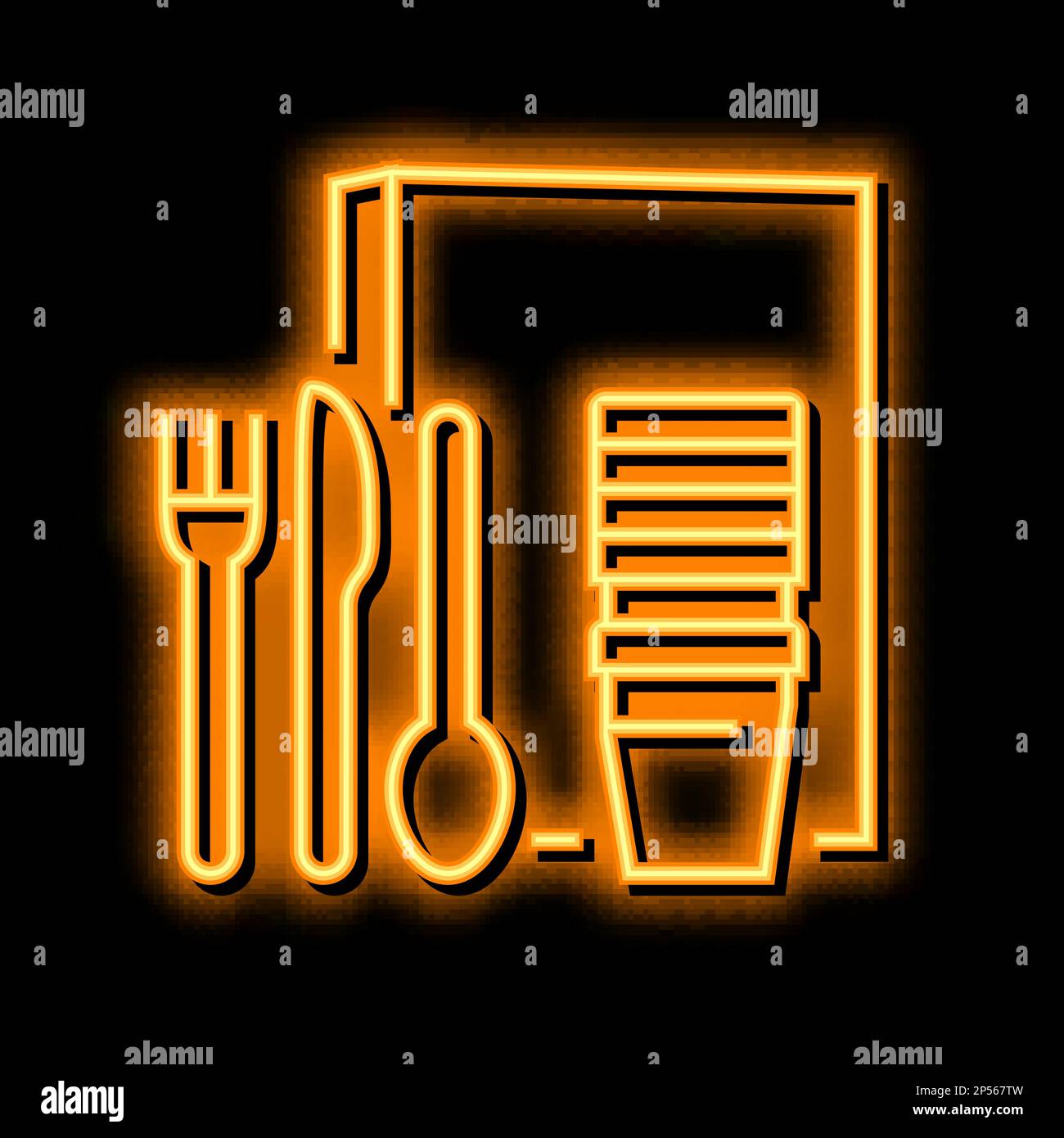 polystyrene thermoplastic neon glow icon illustration Stock Vector