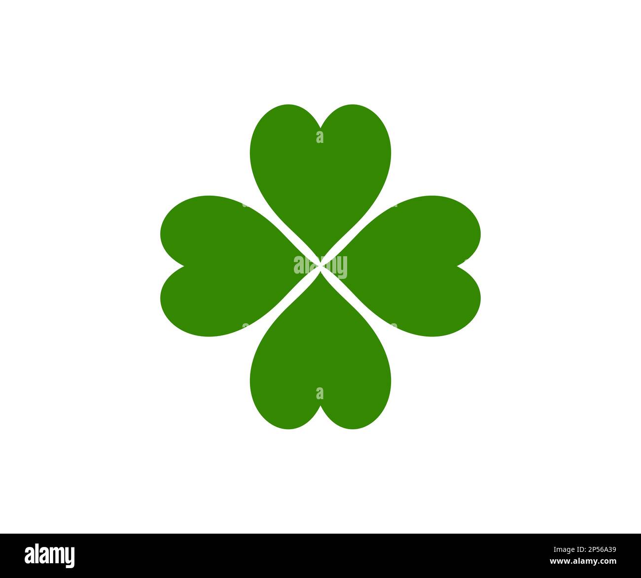 Four leaf clover logo design. Clover silhouette. Clover shamrock leaf seamless. Web site page and mobile app design vector element. Green clover icon Stock Vector
