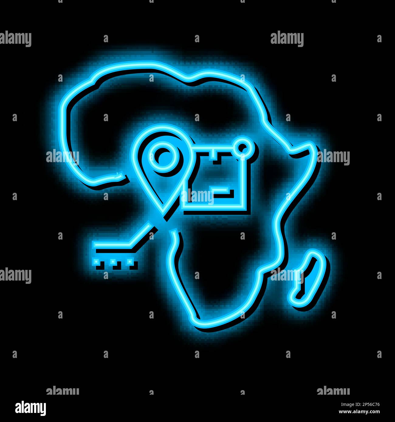 africa shipment tracking neon glow icon illustration Stock Vector Image ...