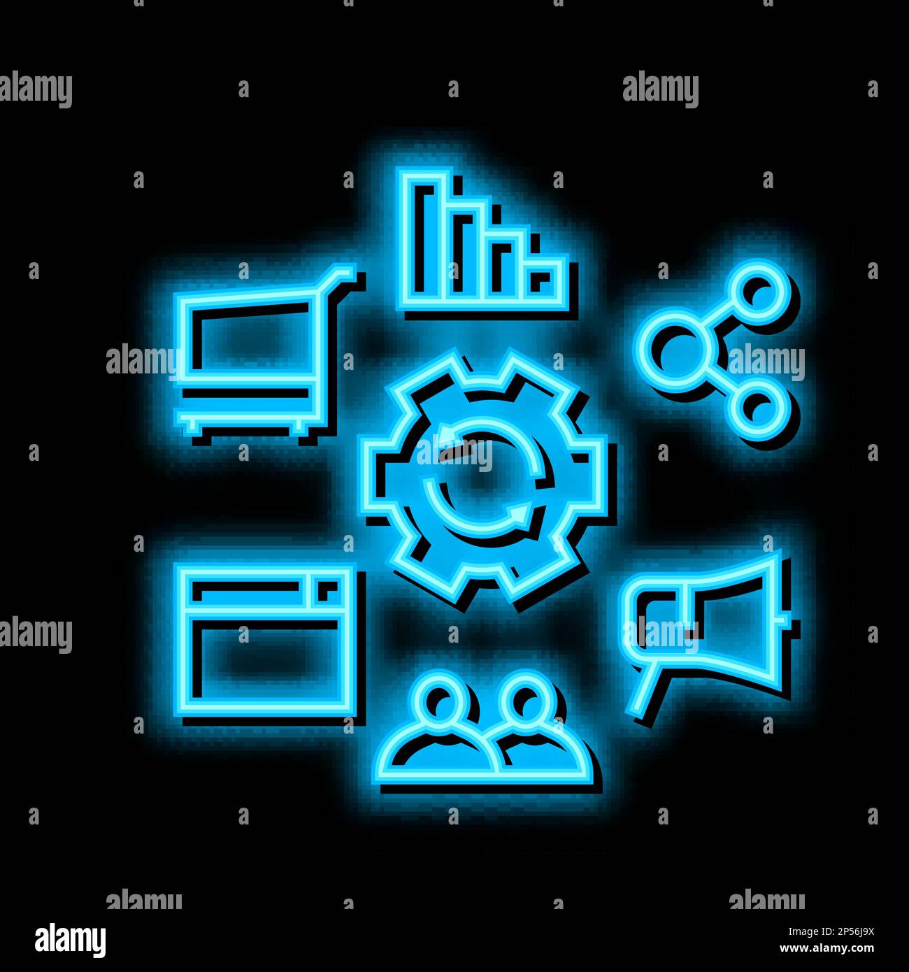 marketing model neon glow icon illustration Stock Vector Image & Art ...