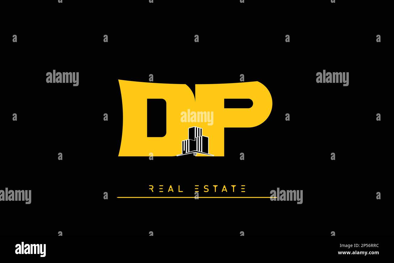 Real Estate letters Initials Monogram logo DP , PD Stock Vector