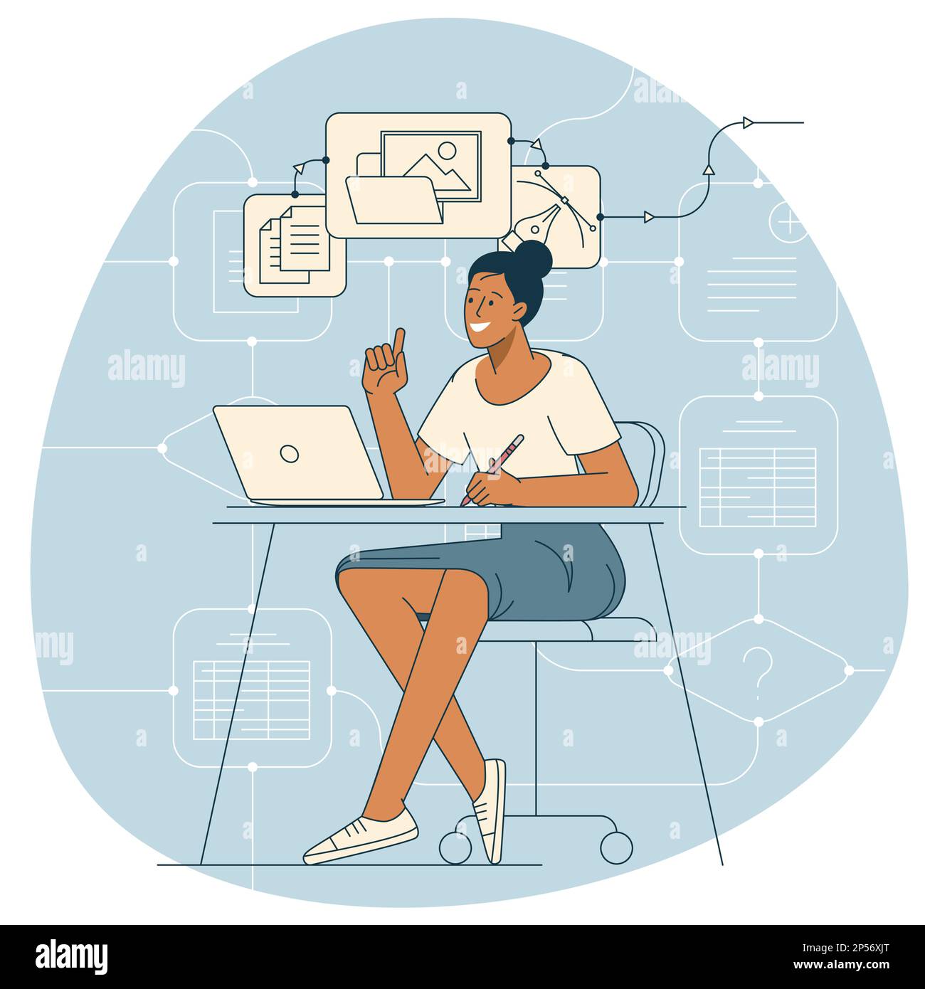 Web ui and ux designer at work stock vector image art alamy
