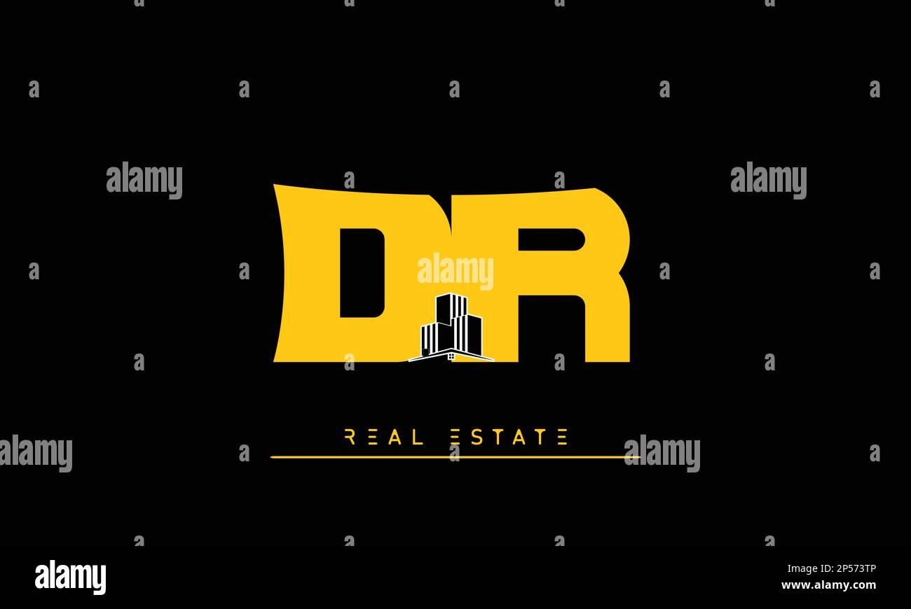 Real Estate letters Initials Monogram logo DR , RD Stock Vector