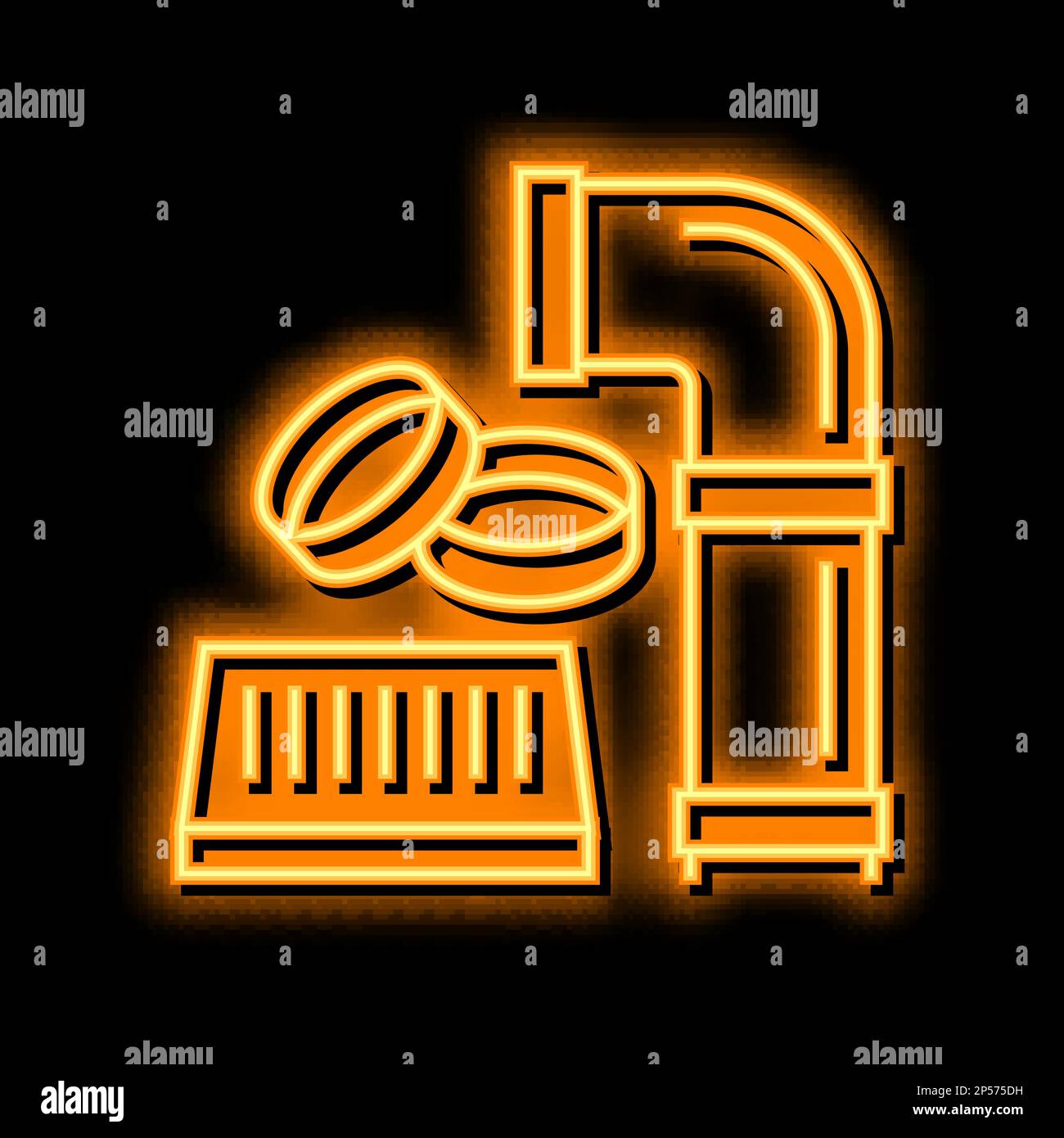 polyvinyl chloride thermoplastic neon glow icon illustration Stock Vector