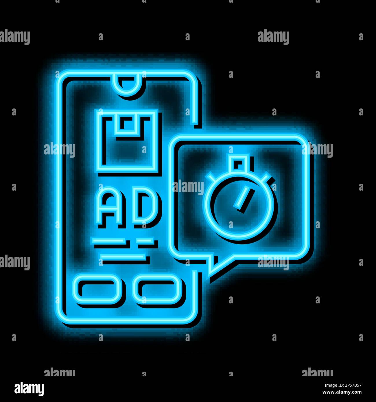 delivering advertise ephemeral neon glow icon illustration Stock Vector ...