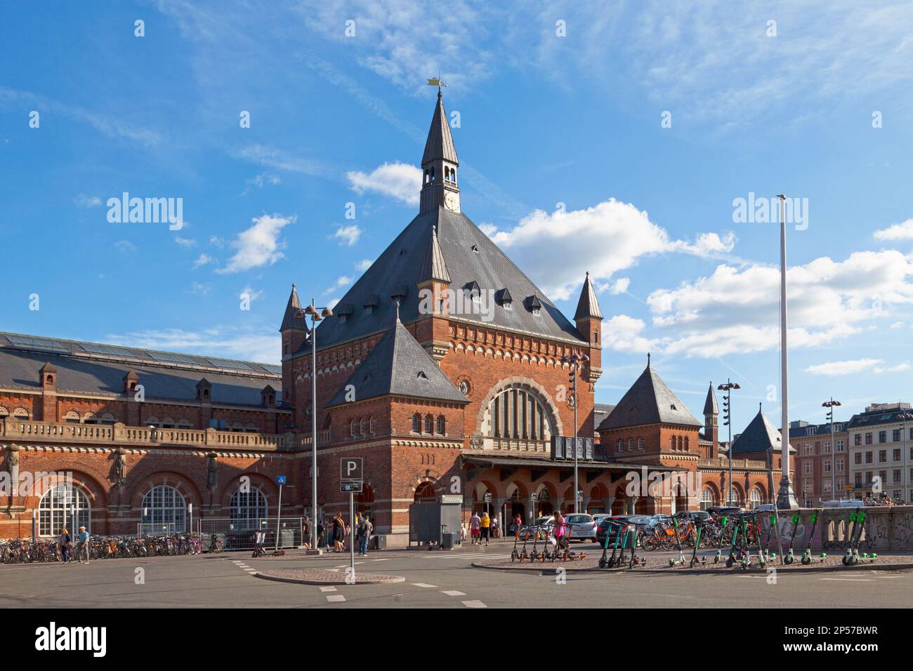 Copenhagen, Denmark - June 28 2019: The Copenhagen Central Station (Danish: Københavns Hovedbanegård) is the main railway station in the capital. Stock Photo