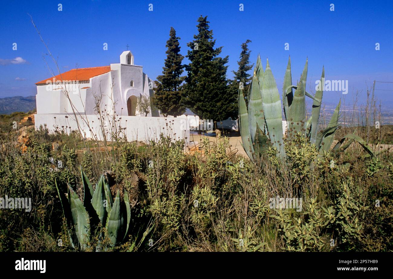 Church.Hamlet of La Carrasca.Sierra de Cabrera, Almeria province, Andalucia, Spain Stock Photo