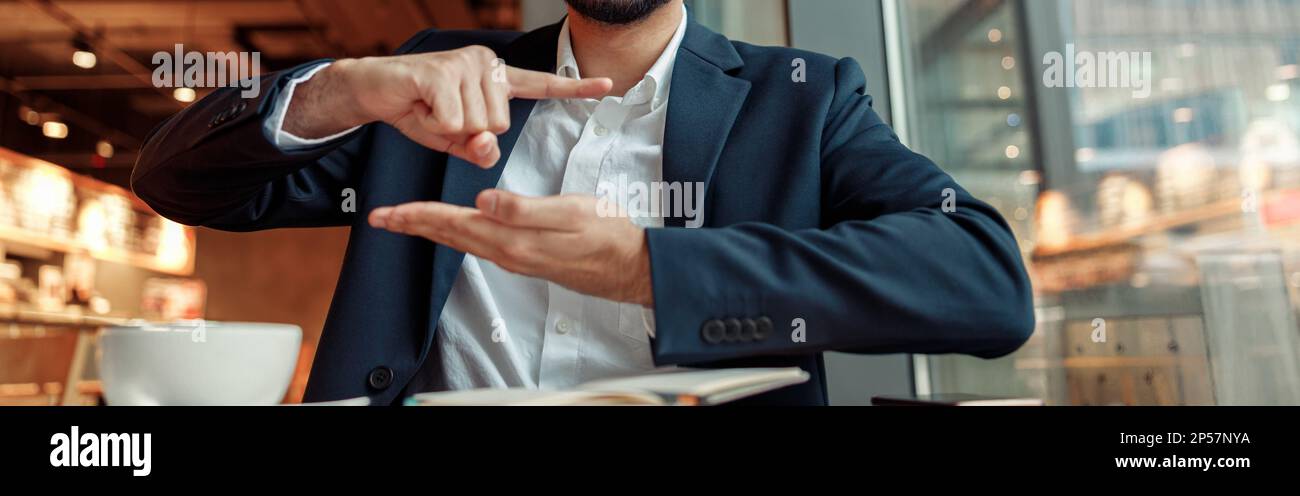 Businessman have a business meeting via video call and communicates ...