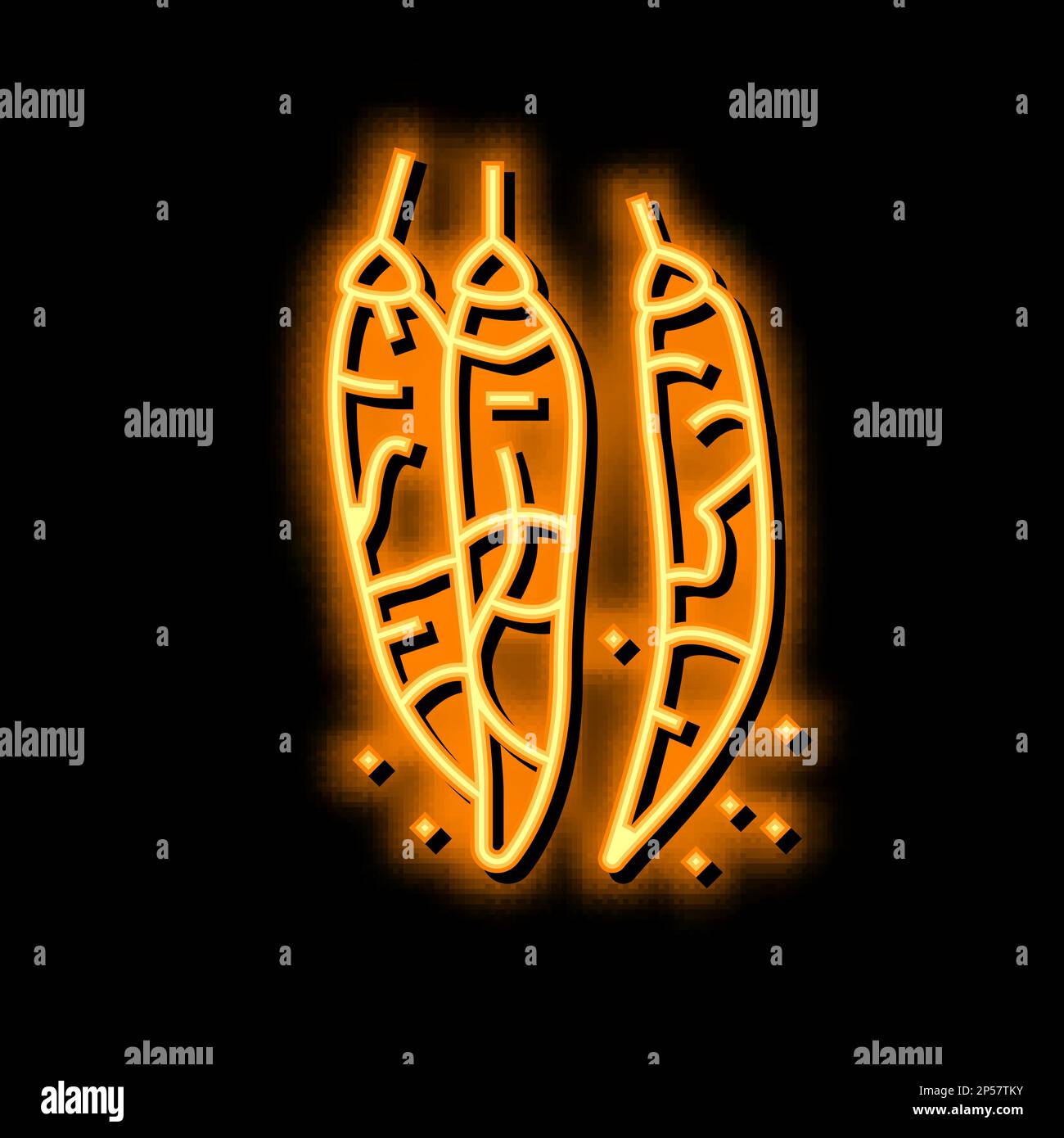 dried chili pepper neon glow icon illustration Stock Vector Image & Art