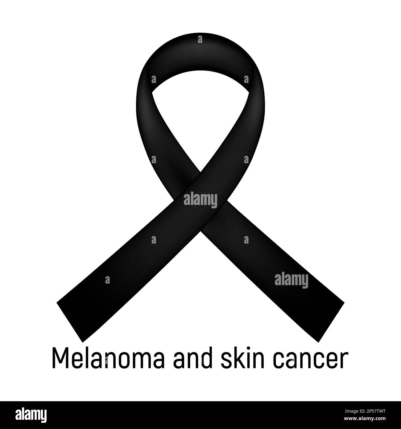 Cancer Ribbon. Melanoma and skin cancer. Vector illustration. Stock Vector