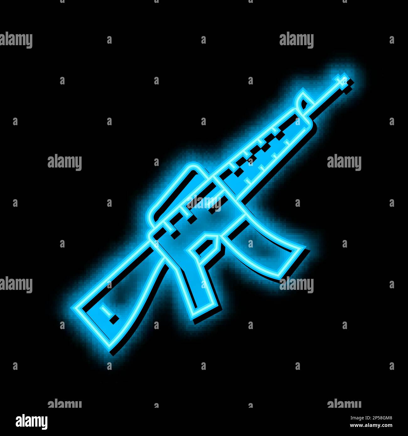 rifle weapon neon glow icon illustration Stock Vector Image & Art - Alamy