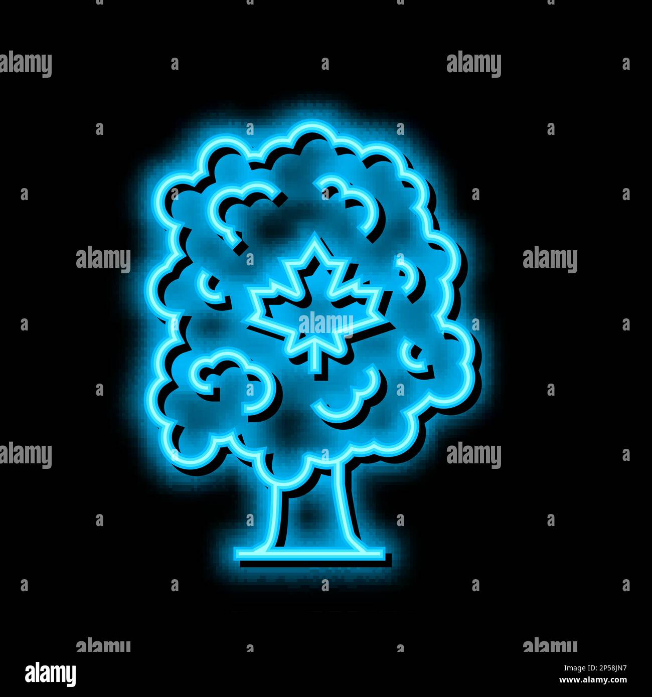 maple tree neon glow icon illustration Stock Vector Image & Art Alamy
